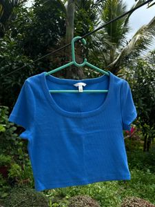 Blue Cropped Tee