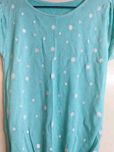 Mint Green Polka Dot Top - Size Medium