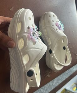 White Clogs with Charms