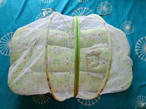 Baby bed with mosquito protector &amp; cushion