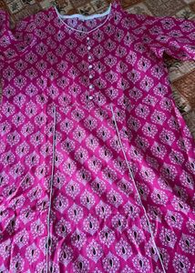 Pink Printed Anarkali Kurta