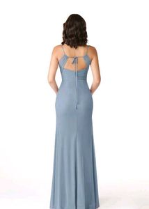 Elegant Dusty Blue Azazie Dress ( A8)