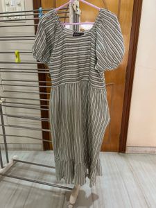 Striped Puff Sleeve Dress