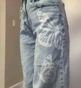H&M Butterfly Print Wide Leg