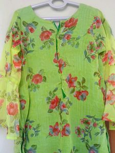 Floral Green Kurti with plazo