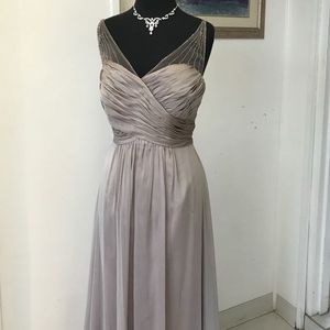 Elegant Beaded-Shoulder Maxi Dress
