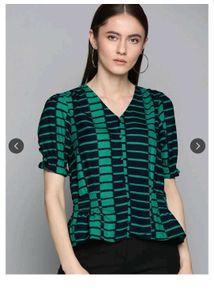 Chemistry Striped Peplum Top