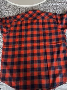 orange  &amp; Blue Checkered Shirt