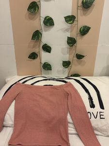 Cute Pink Off-Shoulder Top