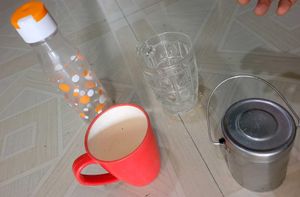4 Set 2 Big Cups &amp; 1 Water Bottle &amp;  Milk