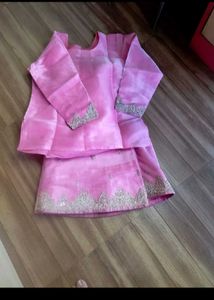Pink Lahnga Kurti with Dupatta