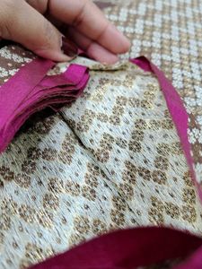 3 Pc Brown Silk Suit Set