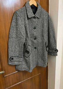 Herringbone Wool Blend Coat