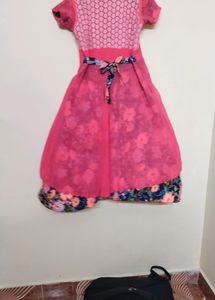 Peach A Line Kurta