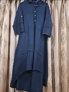 Black Uneven Kurta