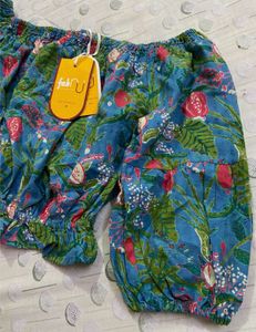 Tropical Pomegranate Off-Shoulder Top