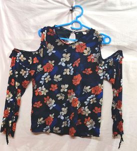 🆕 Floral Cold Shoulder Top