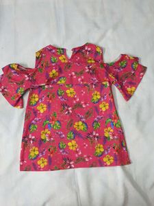Girls Off-shoulder Floral Top