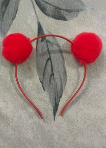 Red Pom-Pom Headband