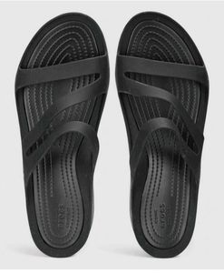 Women Crocs Black Slip Ons