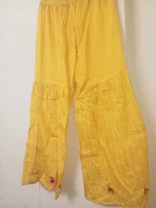 Yellow Embroidered Kurta with Dupatta💛