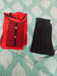 Red Black Kurti Legi