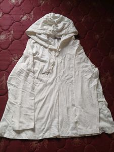 Thrifted Thin White Hoodie T-Shirt