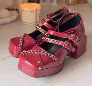 Red Platform Heels