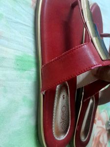 Red Flats Open Toe