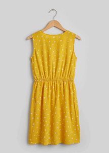 Girls' Yellow Star Print Dress