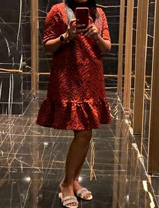 Zara Red &amp; Black Animal Print Dress