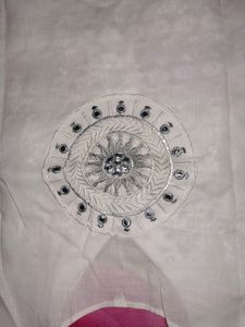 White Chikankari Effect Kurta With Back Design