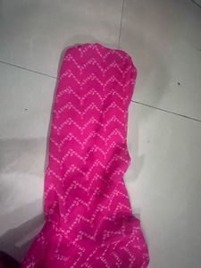 Pink Print Dress with Belt
