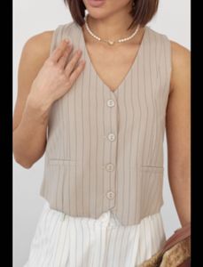 Striped Button-Down Vest
