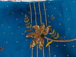 Teal Embellished Sari