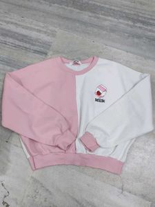 Cute Pink & White 'Milk' Sweatshirt
