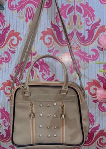 Stylish Handbag with Rhinestone Detail