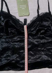 h&amp;m Black Lace Trim Cami Top