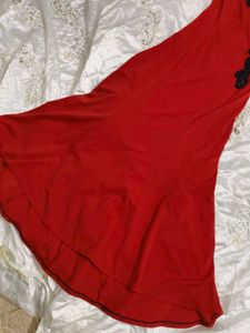 Red Embellished Evening Gown