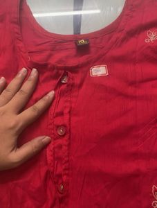 Only Today Offer Combo Rose &amp; Red Striaght Kurthi