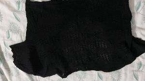 Black Knit Tie-Front Cardigan