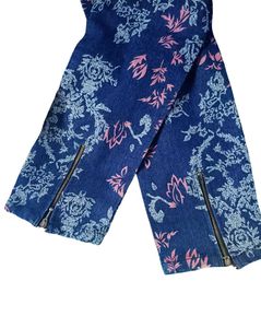 Floral Print Straight denim Pants