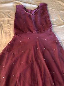 GEORGETTE LAVENDER ANARKALI WITH DUPATTA