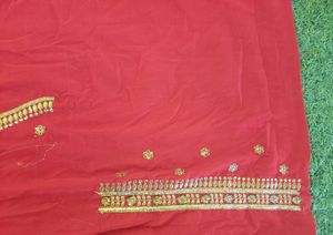 Red &amp; Gold Embroidered Lehenga