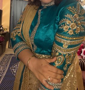 Teal Embroidered Kurta Set