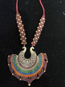 Boho Sterling Silver Statement Necklace