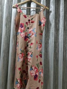 Peach Floral Dress For Women