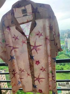 Zara Starfish Print Oversized Shirt