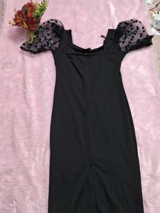 Chic Black Puff Sleeve Dress