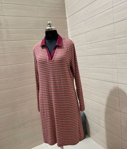 NEXT Oversized shirt Striped Long Sleeve Dress